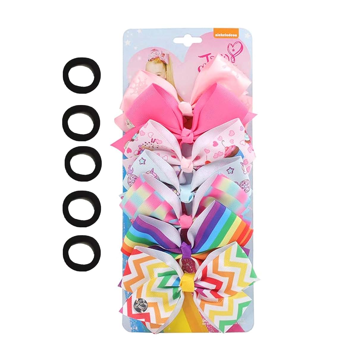 Jadalife 7-Piece Large Grosgrain Ribbon Hair Bow Set With Alligator Clips