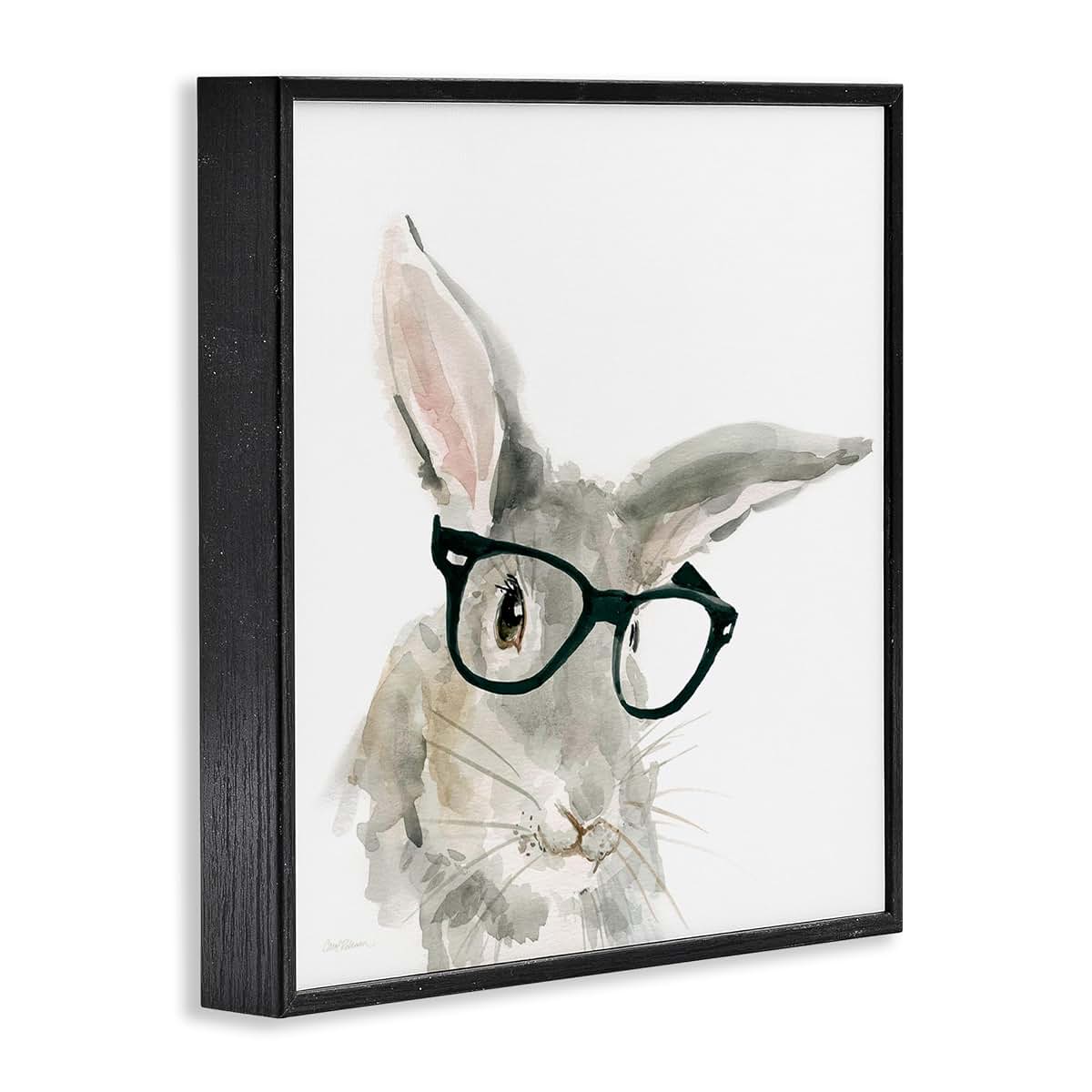 Stupell Industries Hipster Bunny Framed Giclée Print With Black Frame