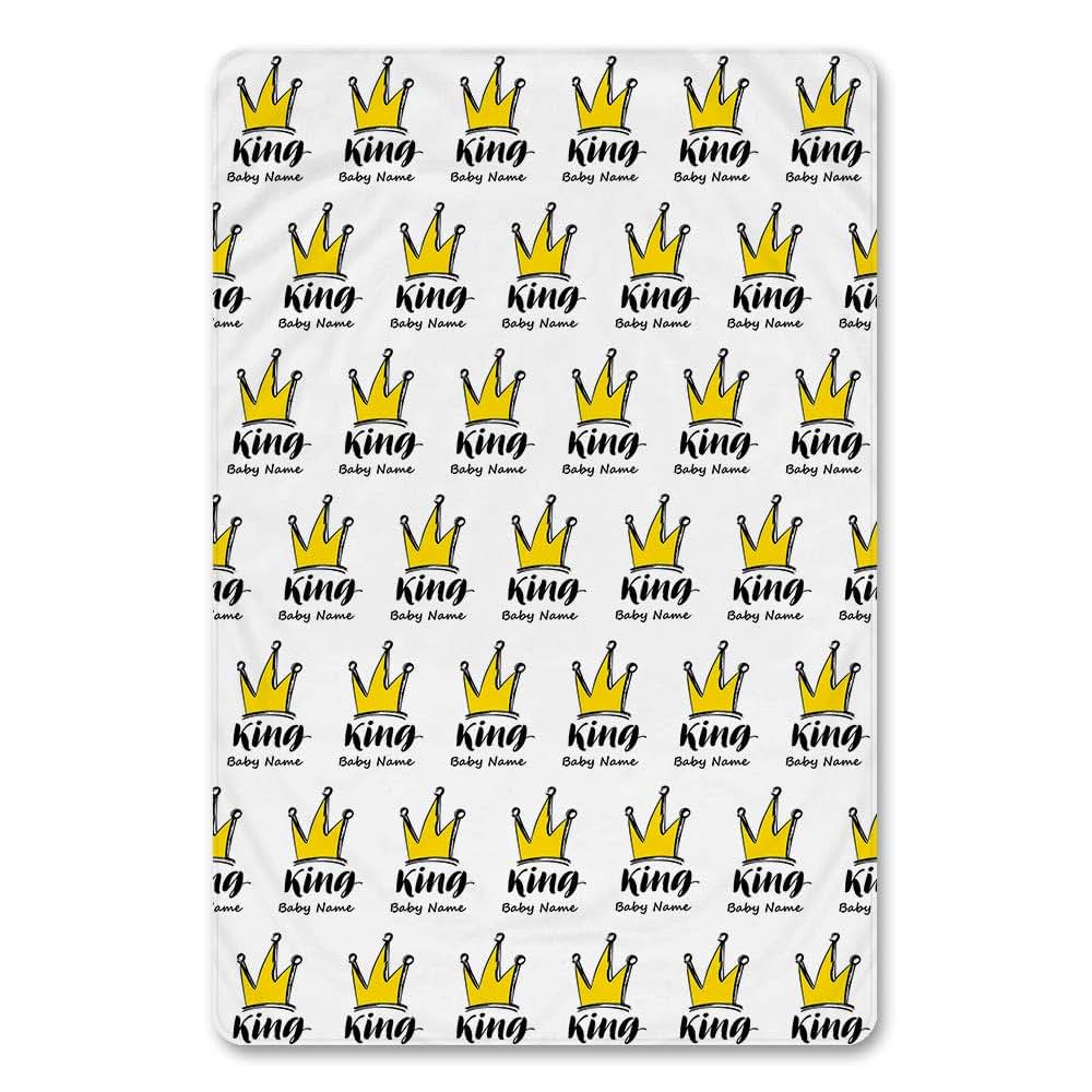 NICTIMEID Personalized Baby Blanket With Name And King Crown Design (photo 2)