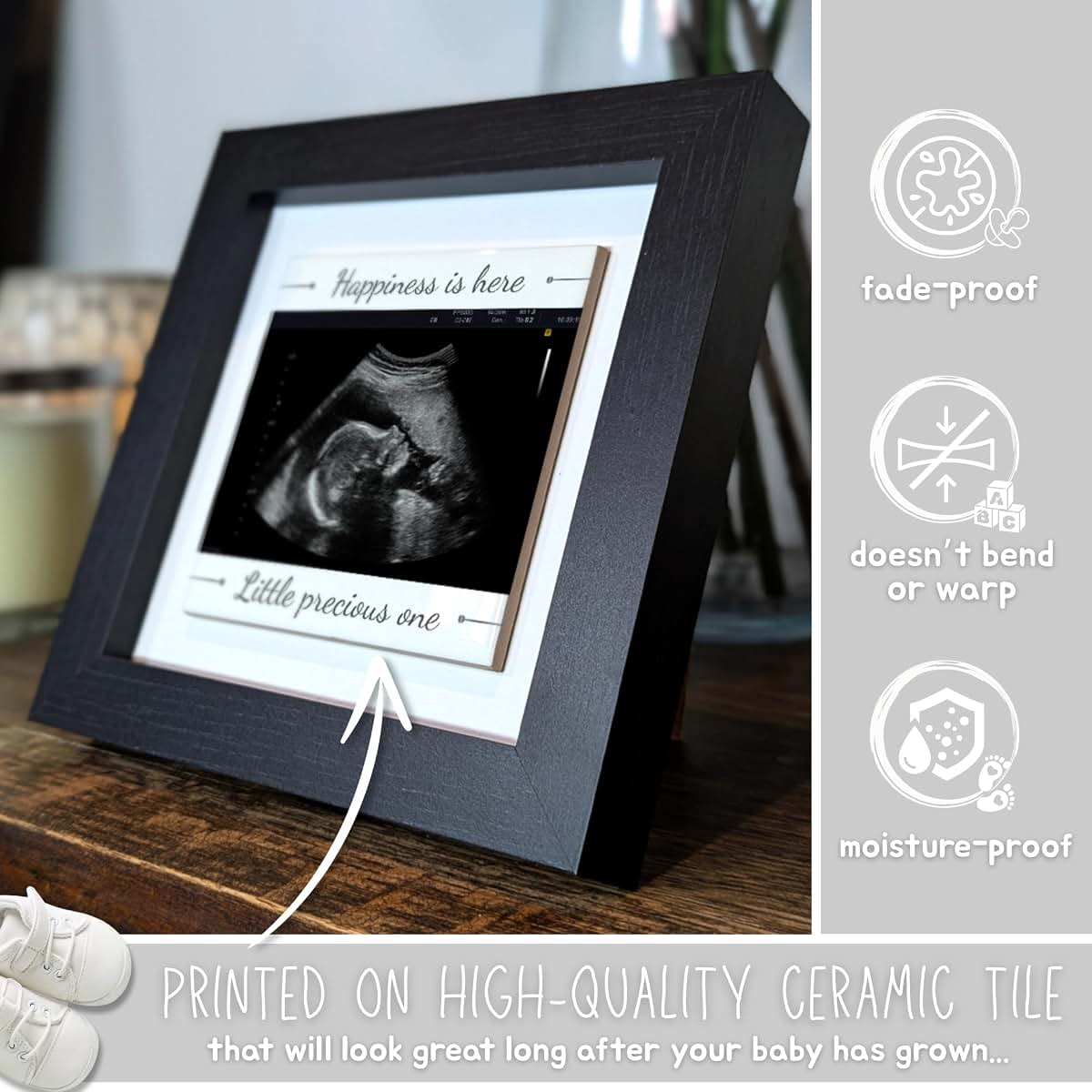 Sentiment House Ultrasound Picture Frame With Ceramic Tile