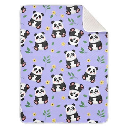 Sinestour Purple Panda Baby Cotton Blanket 30x40 Inch Toddler Crib Stroller
