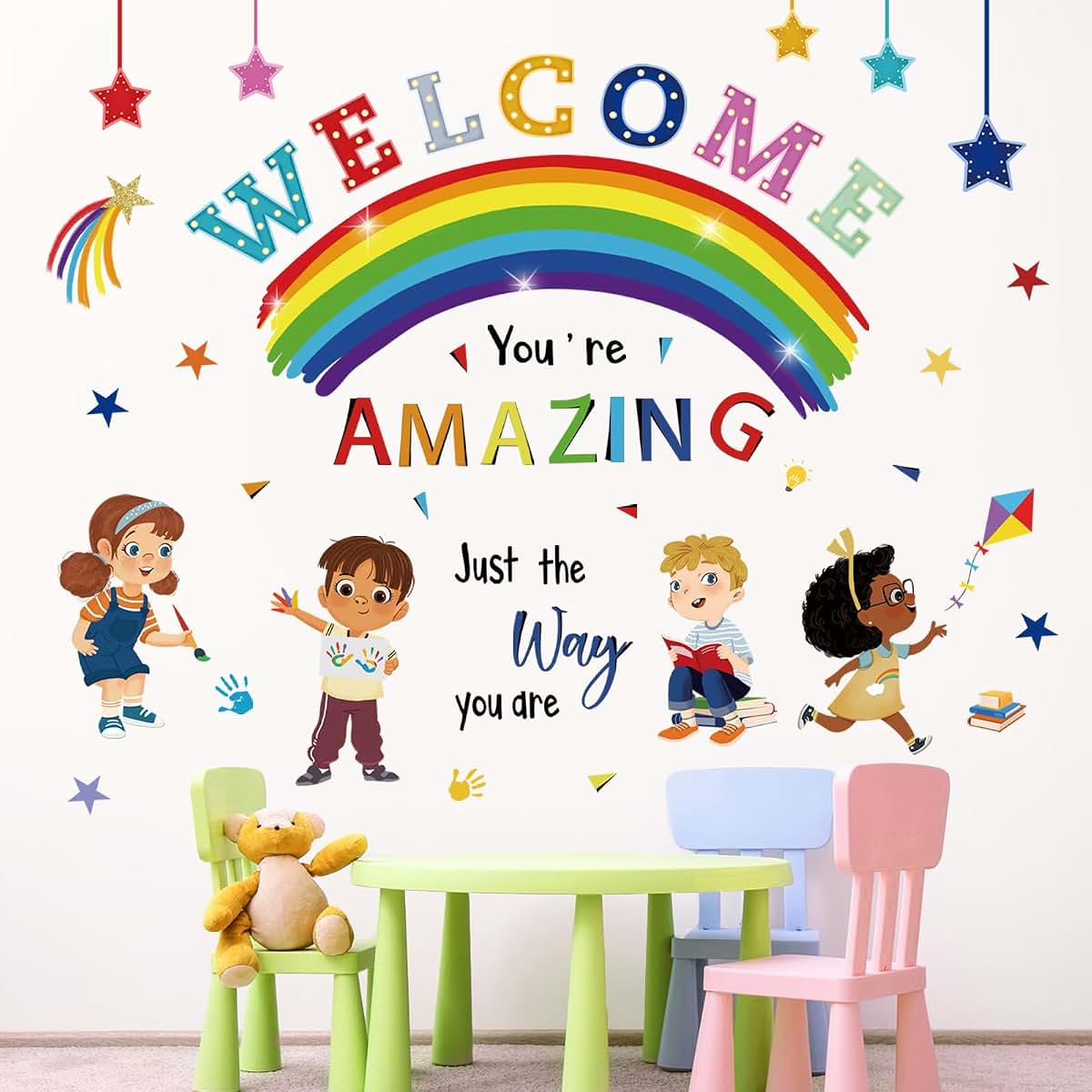 wondever Reading Corner Rainbow Wall Decals Inspirational Wall Stickers (photo 2)