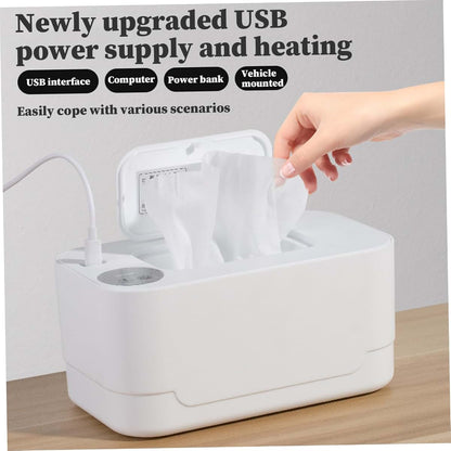 Baby Wipe Warmer with Adjustable Thermostat, 55°C to 65°C, White