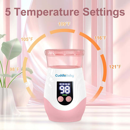 CuddleeBaby Portable Cordless Bottle Warmer In Pink (photo 3)