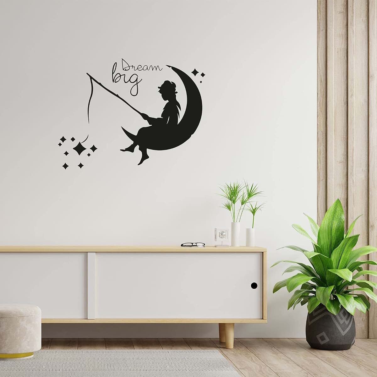 All Things Valuable Dream Big Fishing In The Moon Stars Vinyl Wall Decal