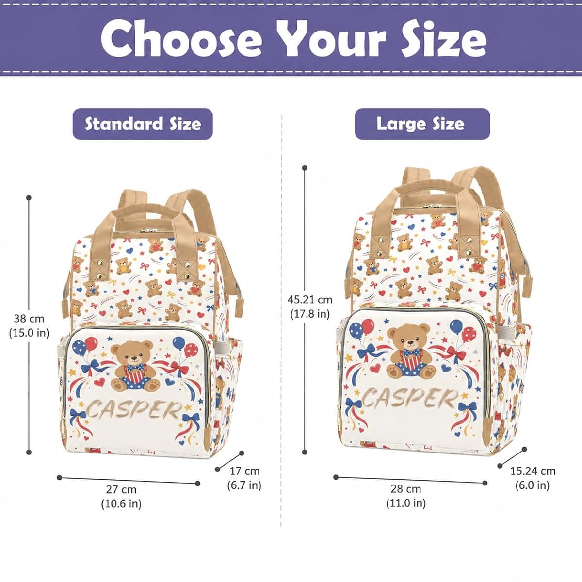 Dzlhayf Personalized Diaper Bag Backpack, Custom Name Baby Travel Bag (photo 4)