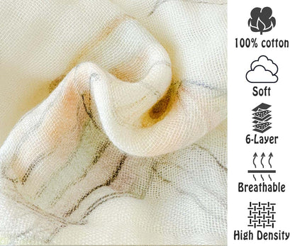 Itfro 6-Layer Organic Cotton Muslin Swaddle Blanket - Balloon Print