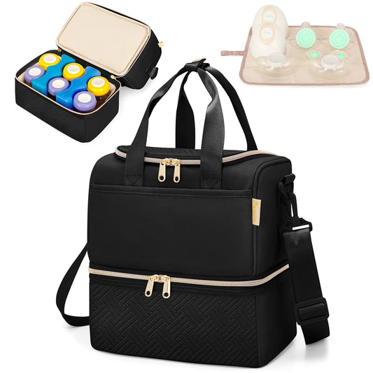 Fasrom Wearable Breast Pump Bag With Cooler Compartment And Drying Mat