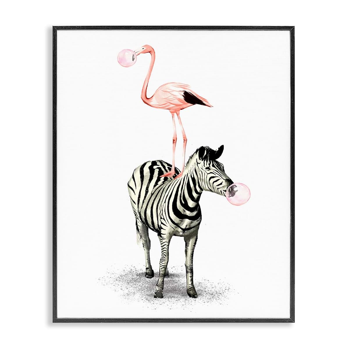 Safari Animal Stack Pink Framed Giclee Art Print | Stupell Industries