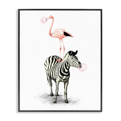 Safari Animal Stack Pink Framed Giclee Art Print | Stupell Industries