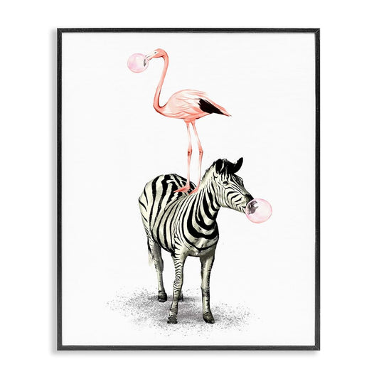 Safari Animal Stack Pink Framed Giclee Art Print | Stupell Industries