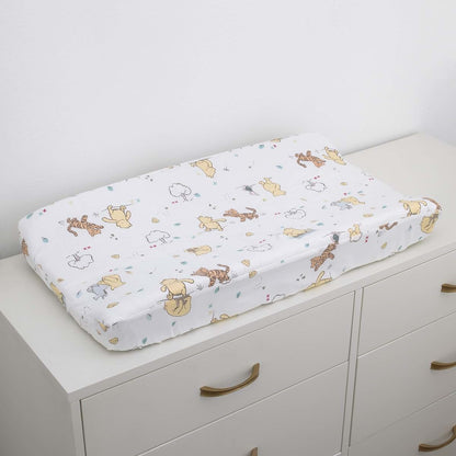 Disney Classic Pooh Quilted Changing Pad Cover - Ivory/Butter/Aqua/Orange