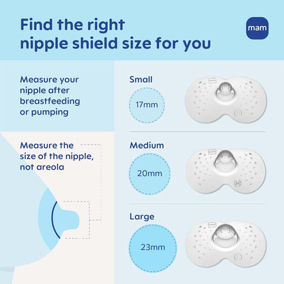 MAM Nipple Shields for Breastfeeding Large 23mm, 2 Pack