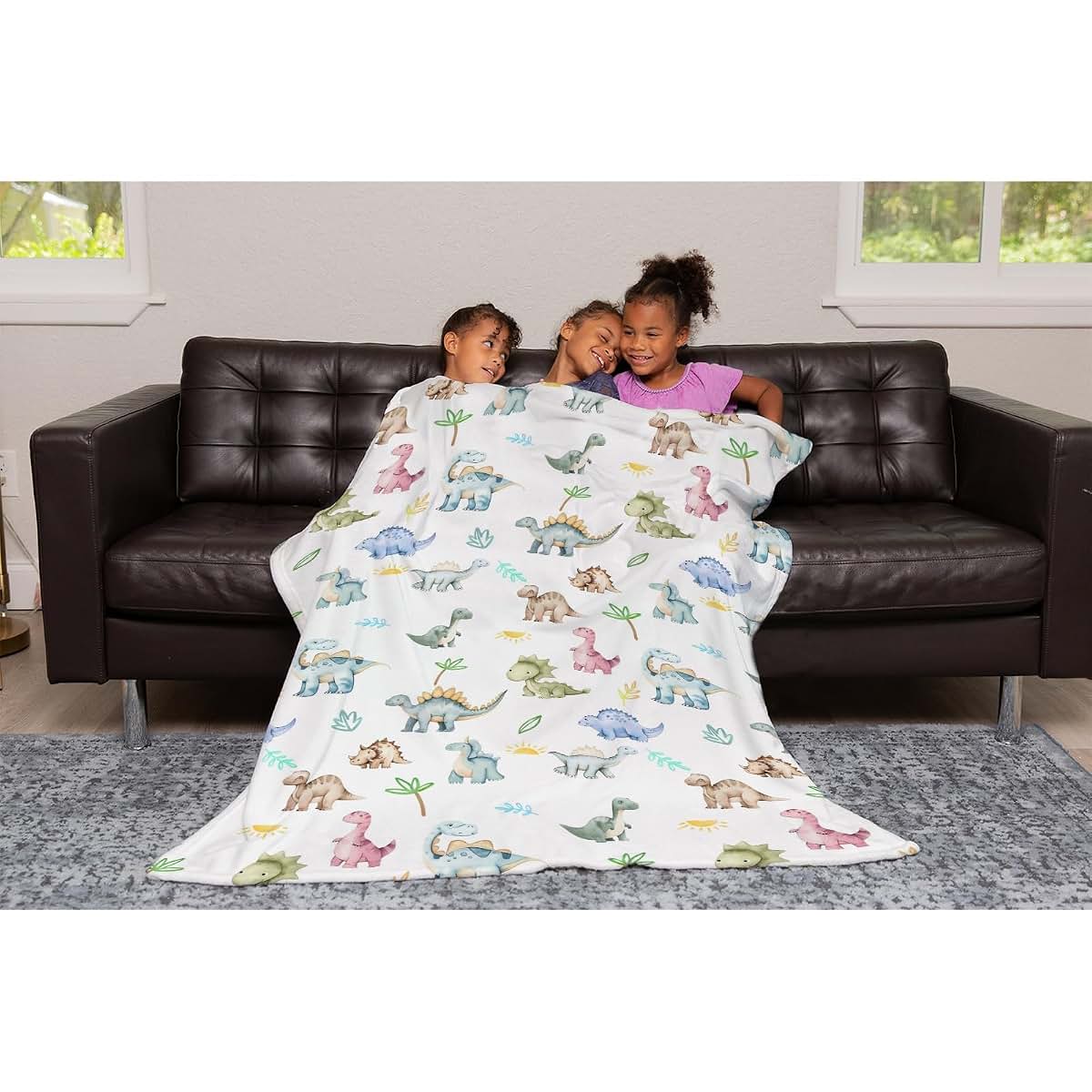 Dinosaur Baby Blanket Plush Flannel 30x40 Inch
