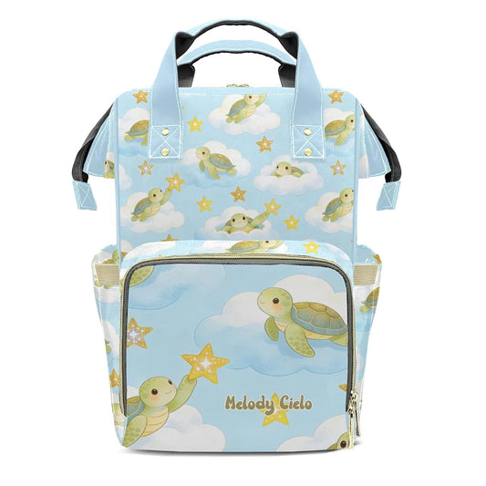YallLocoMo Personalized Diaper Bag Backpack Gift Watercolor Cartoon Cloud Star Turtle Cute Versatile Travel Bag: Large