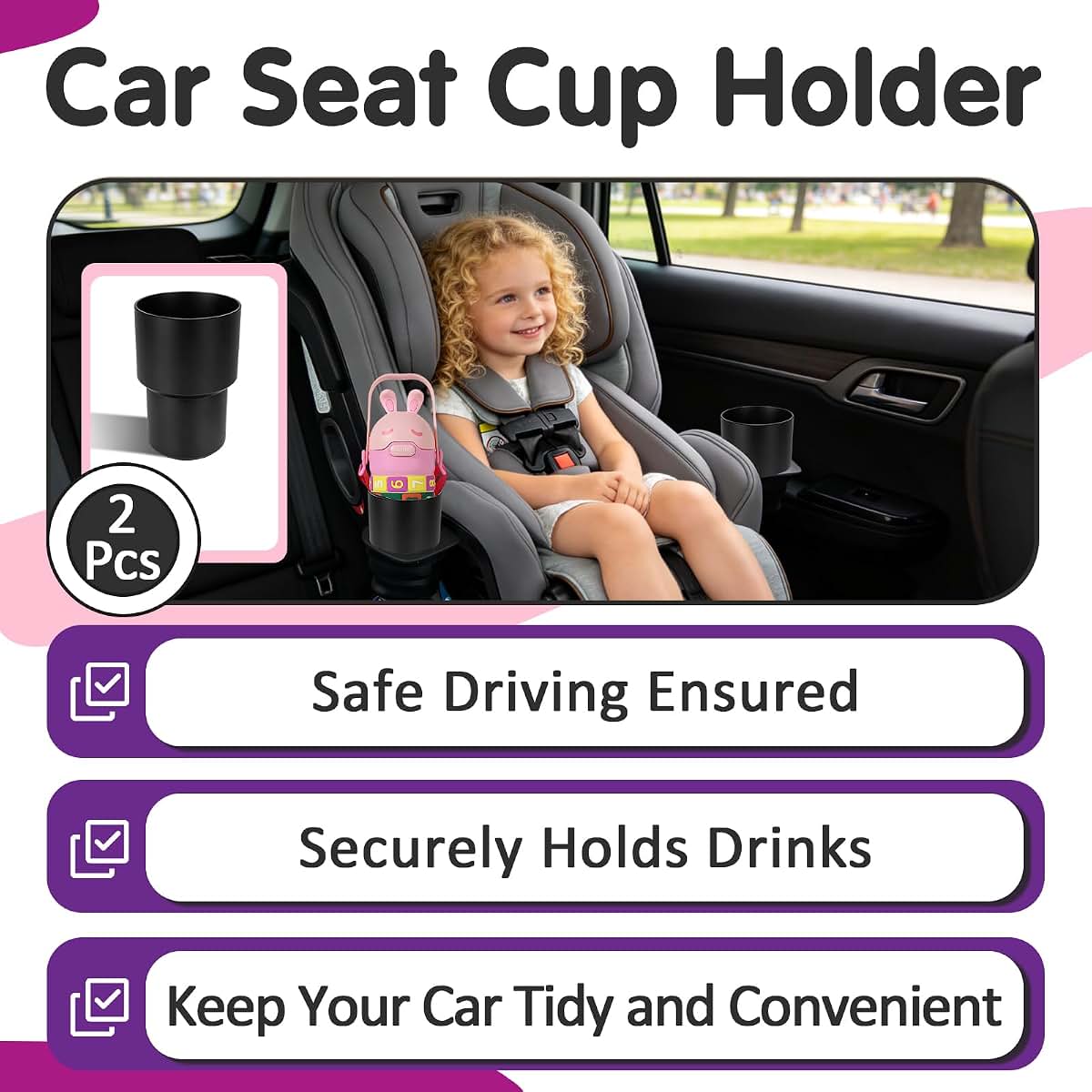 Bookiq 2 Pcs Cup Holder Adapter for Nuna Car Seats
