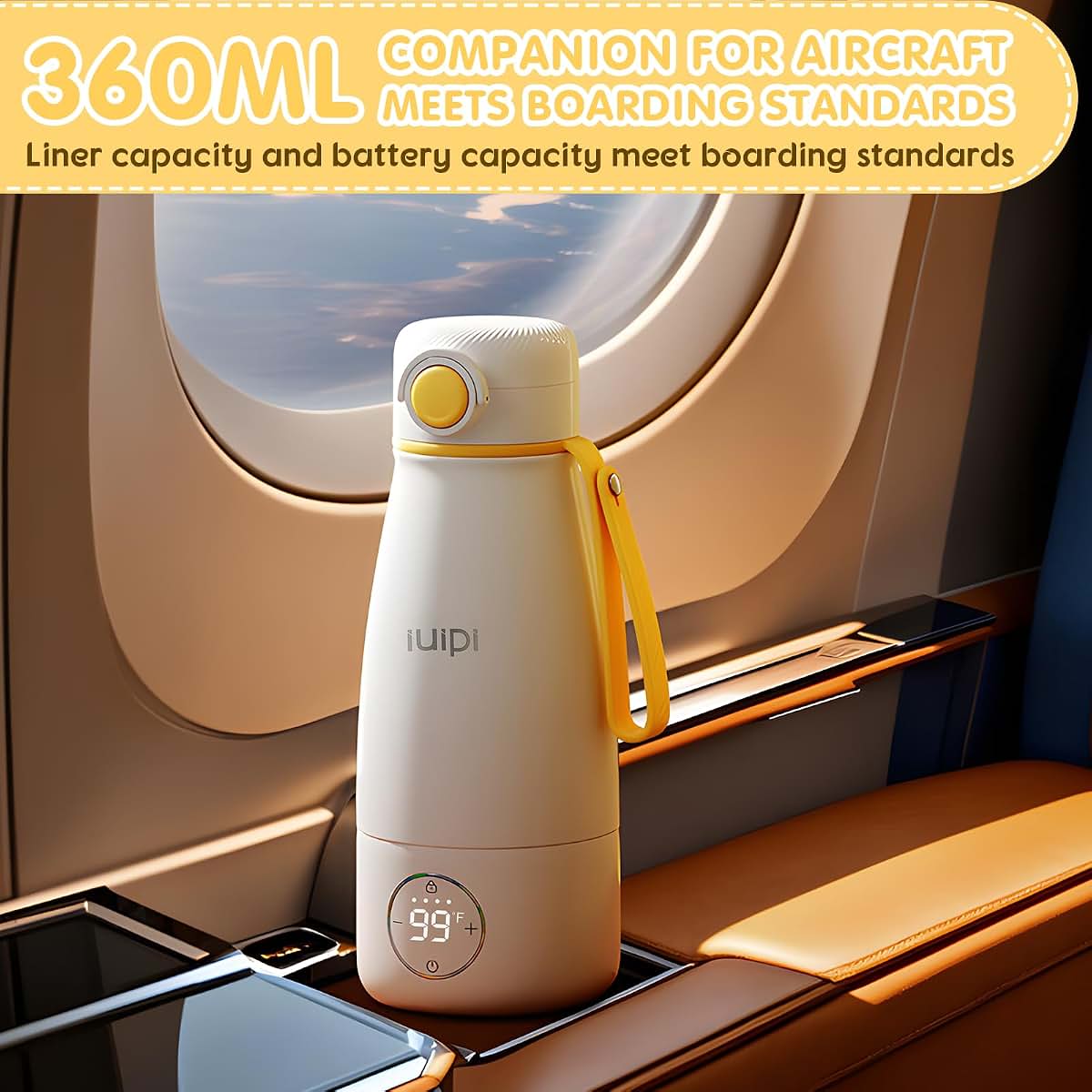 IIUIPI Portable Bottle Warmer, 12oz Wireless Milk Warmer for Travel (photo 2)