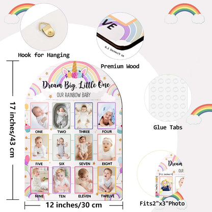 Daco Min My First Year Photo Display Board - Rainbow Milestone Frame (photo 3)