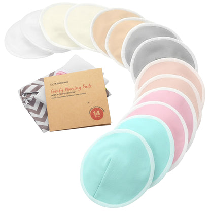 KeaBabies Organic Nursing Pads - 14 Washable Breast Pads