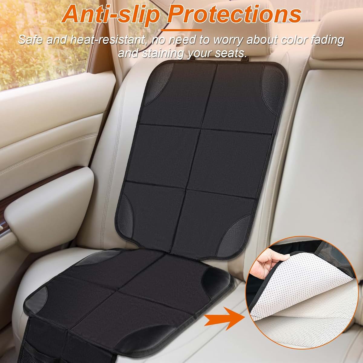 Husfunov 2-Pack Car Seat Protector With Non-Slip Backing And 600D Waterproof Fabric