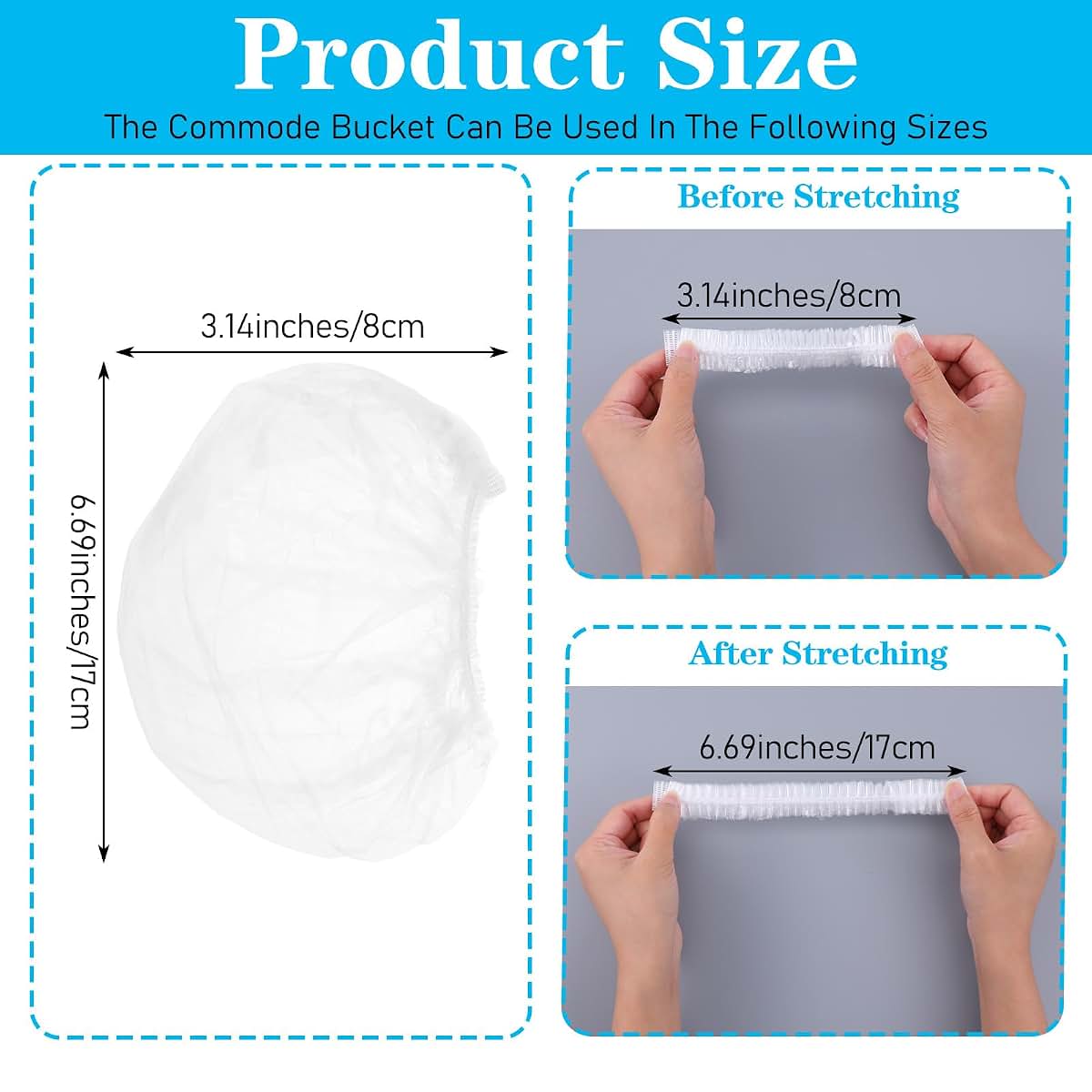 BabyOneStop 100 Pack Disposable Potty Chair Liners With Elastic Drawstring