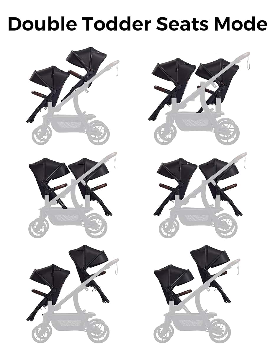Momcozy ChangeGo Second Seat Attachment for ChangeGo Stroller, Adjustable Recline, UPF 50+ Canopy, 5-Point Harness
