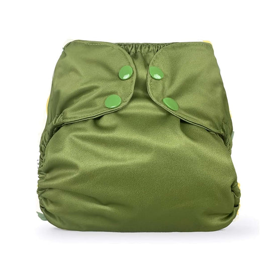 BISENKID Waterproof Cloth Diaper Cover & Reusable Swim Diaper, Size 2 (18-35 lbs), Green