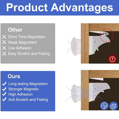 DOMILE Magnetic Cabinet Locks 4 Pack Hidden Adhesive