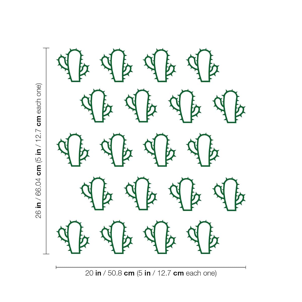 Pulse Vinyl Cactus Wall Art Decal Set, 20 Pieces (photo 3)