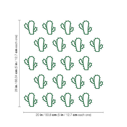 Pulse Vinyl Cactus Wall Art Decal Set, 20 Pieces (photo 3)