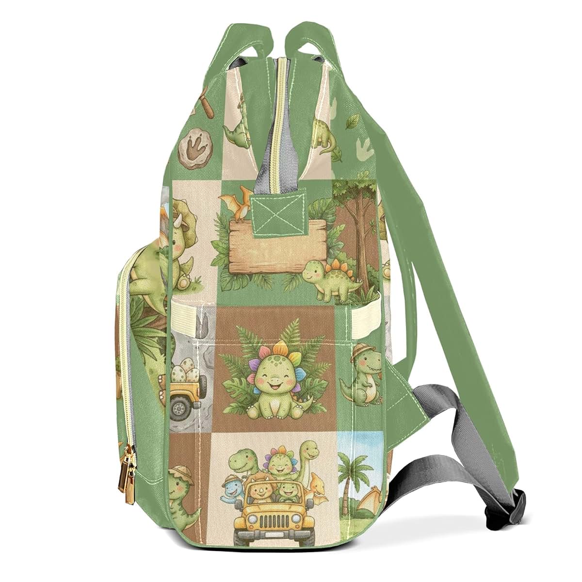 YallLocoMo Personalized Diaper Bag Backpack Watercolor Dinosaur (photo 3)