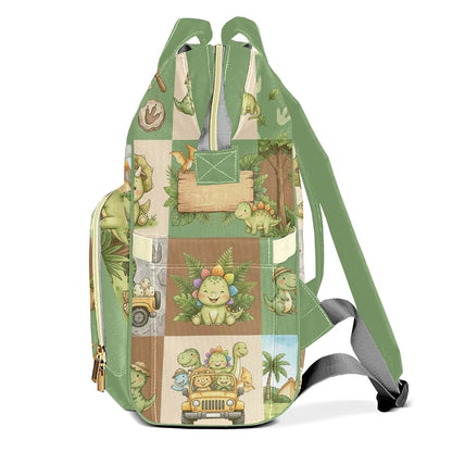 YallLocoMo Personalized Diaper Bag Backpack Watercolor Dinosaur (photo 3)