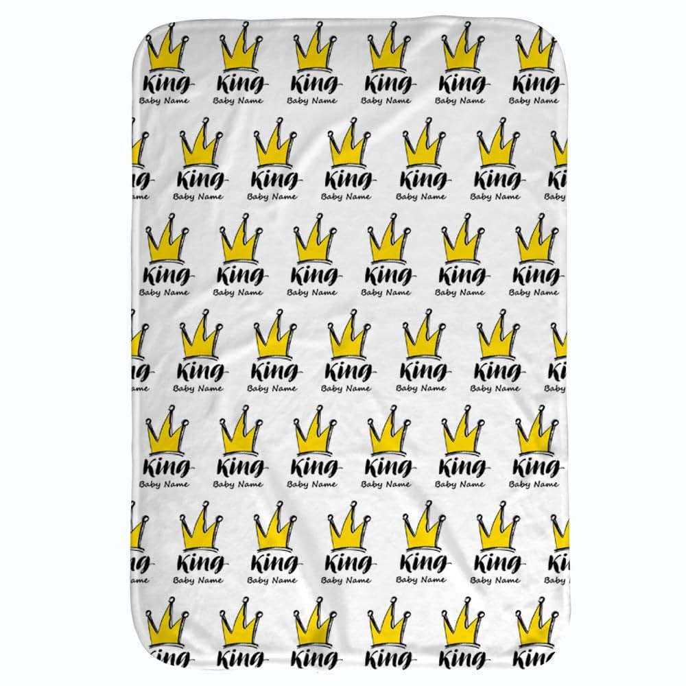NICTIMEID Personalized Baby Blanket With Name And King Crown Design