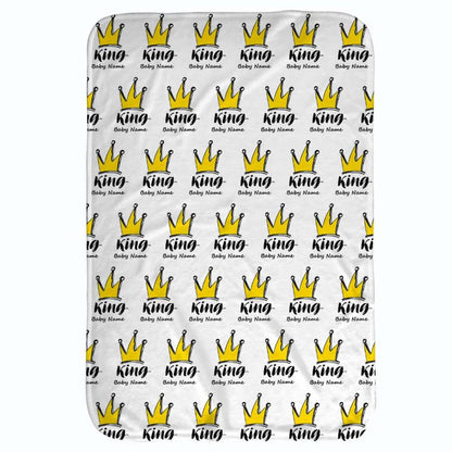 NICTIMEID Personalized Baby Blanket With Name And King Crown Design