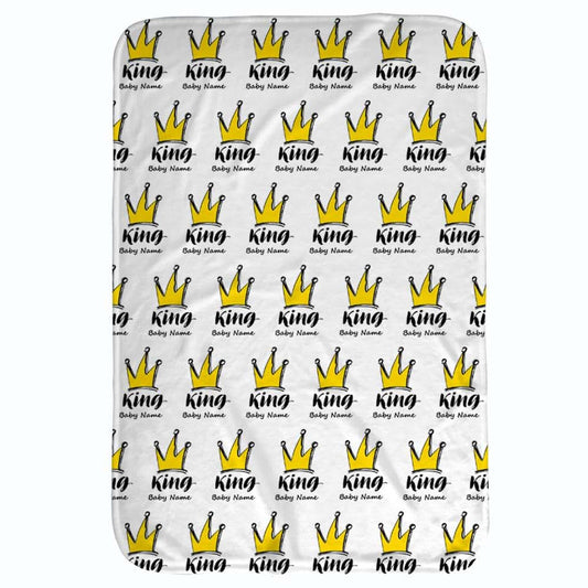 NICTIMEID Personalized Baby Blanket With Name And King Crown Design