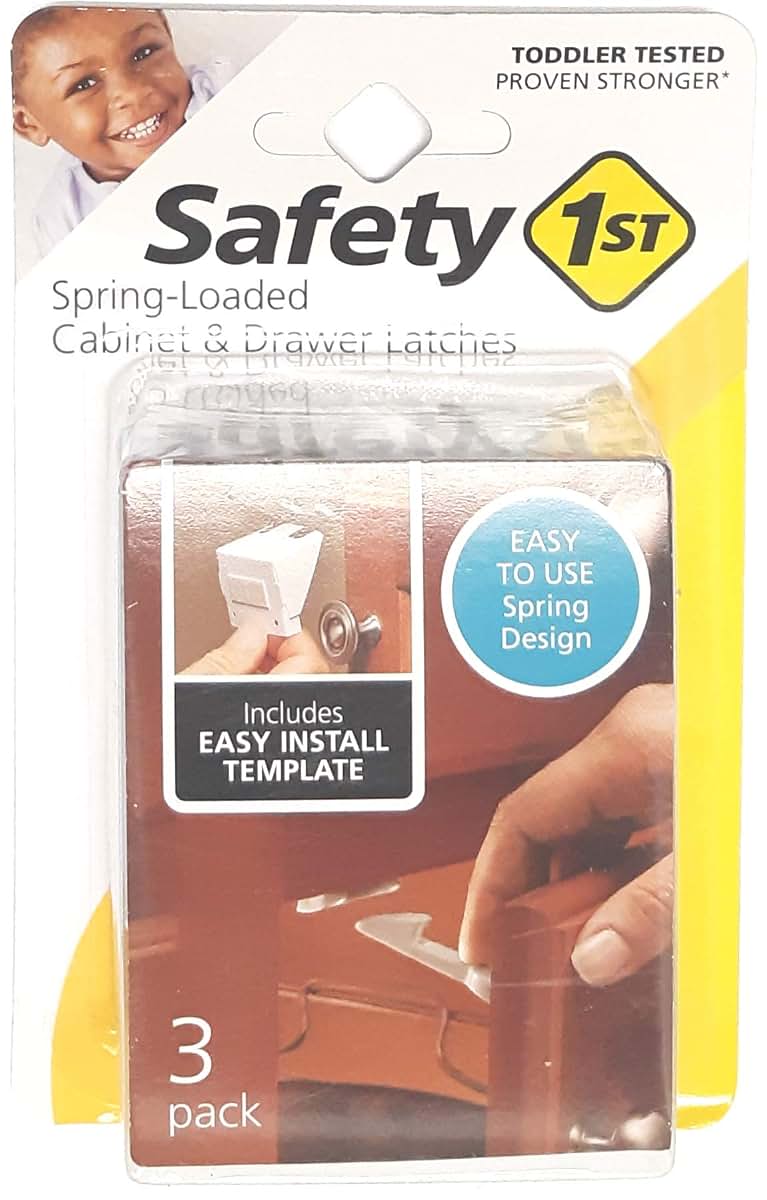Safety 1st Spring Loaded Cabinet Latch 3Ct - Pack of 5