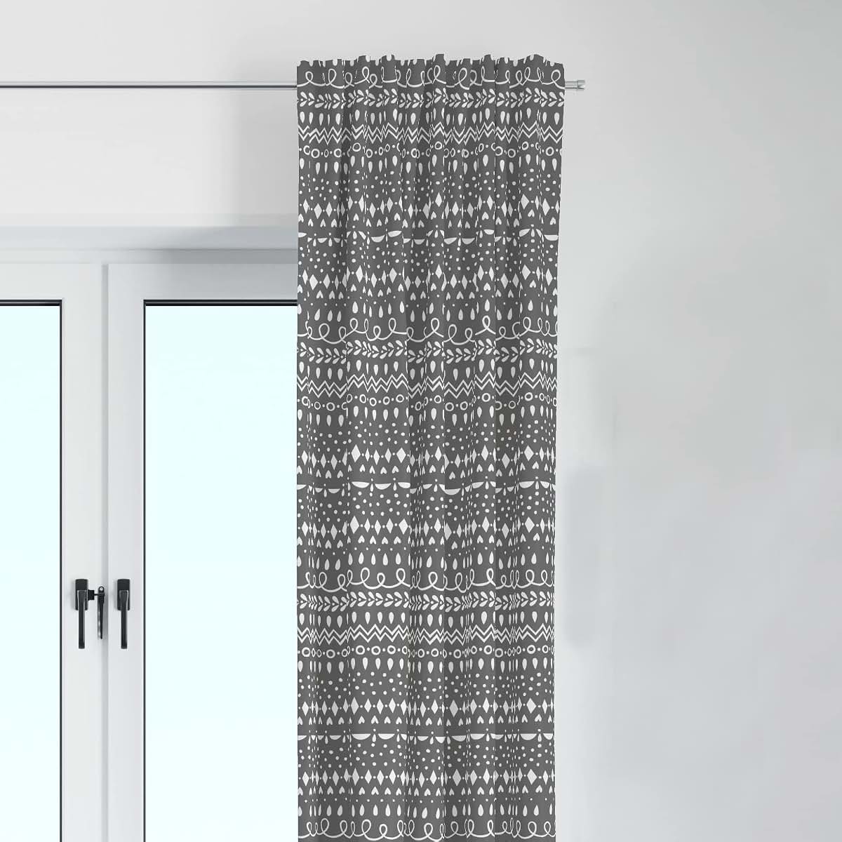 Bacati Owls Scribble Grey Curtain Panels