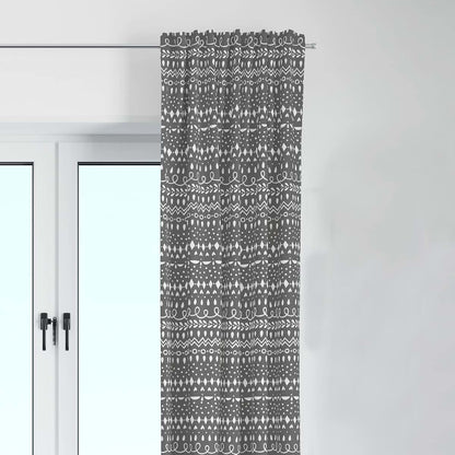 Bacati Owls Scribble Grey Curtain Panels