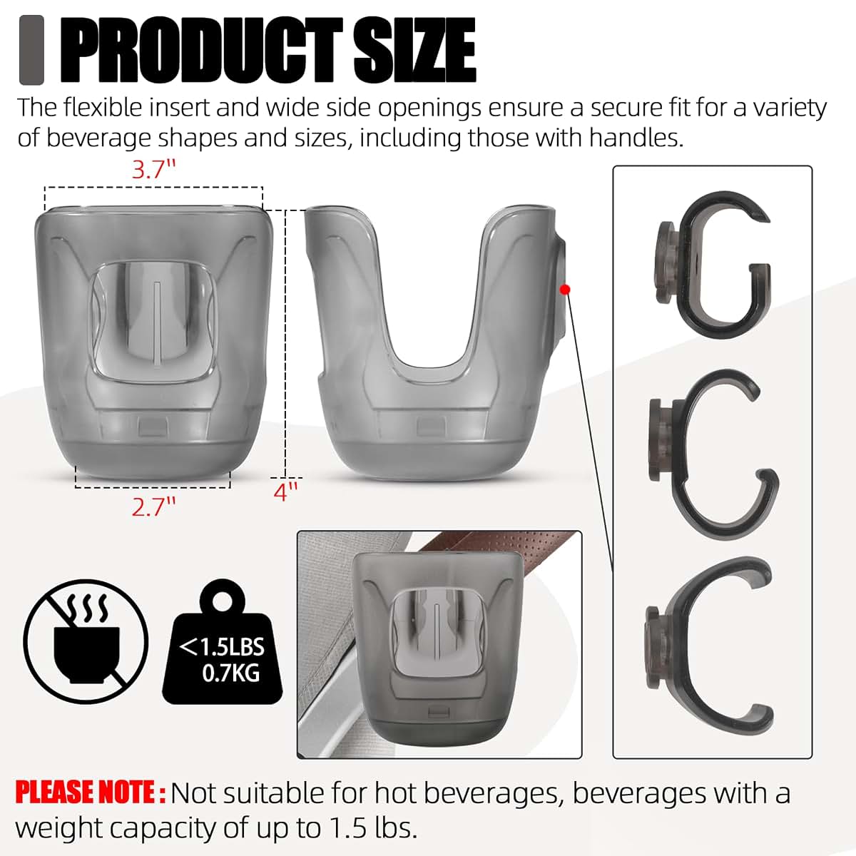 LuQiBabe Baby Stroller Cup Holder for Uppa-Baby Vista and Cruz Strollers (photo 2)