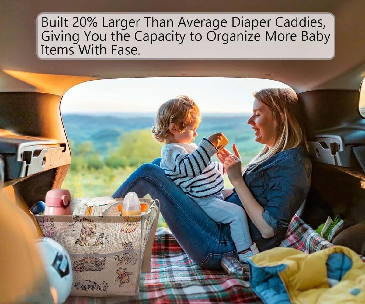 Extra Large Diaper Caddy Organizer Basket for Nursery Essentials