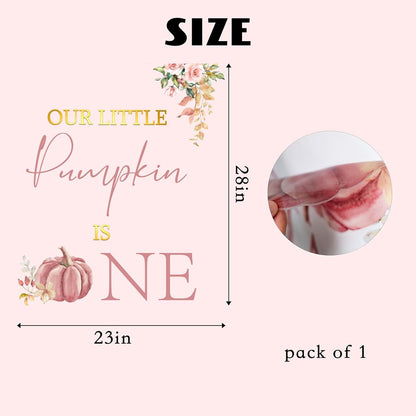 Vgaruint Our Little Pumpkin Is One Decal | Floral Halloween First Birthday Wall Decoration