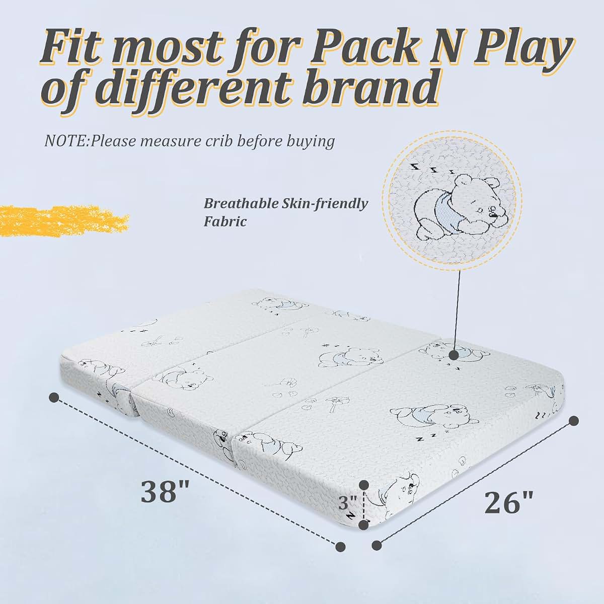Esjaying Trifold Pack And Play Mattress