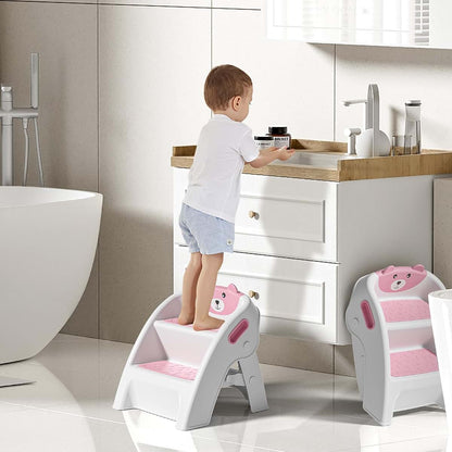 Toddler Step Stool for Potty Training and Bathrooms | Anti-Slip A-Frame Design