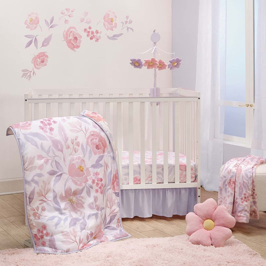 Bedtime Originals Lavender Floral 3-Piece Baby Crib Bedding Set
