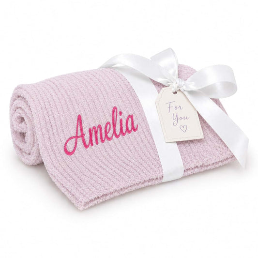 Ababy Personalized Chenille Baby Blanket With Custom Embroidered Name