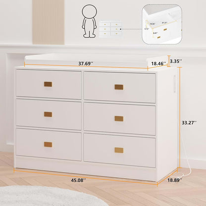 ChicHabitat 6-Drawer Baby Changing Table Dresser With Removable Top (photo 3)