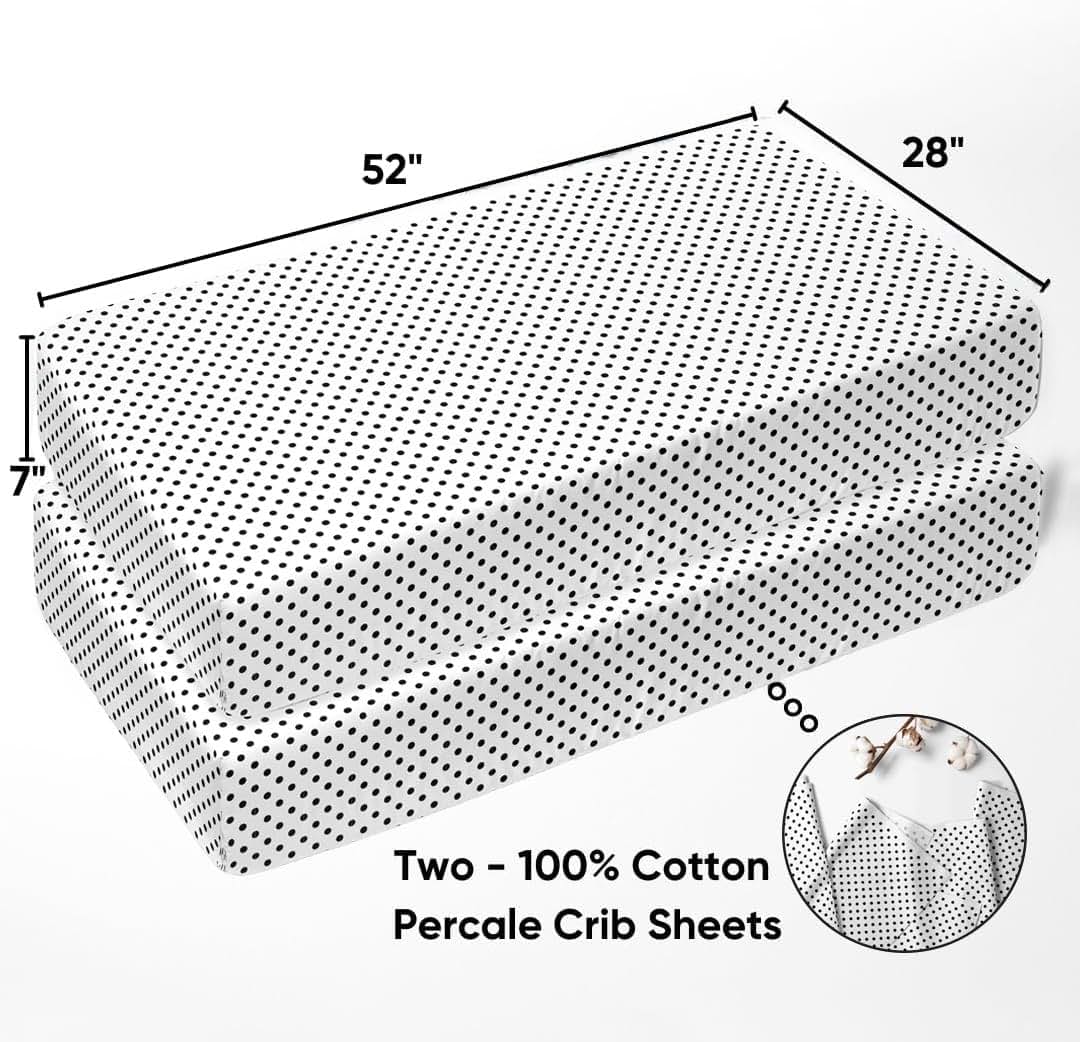 Bacati Dots Stripes Black White 10 pc Crib Bedding Set (photo 3)