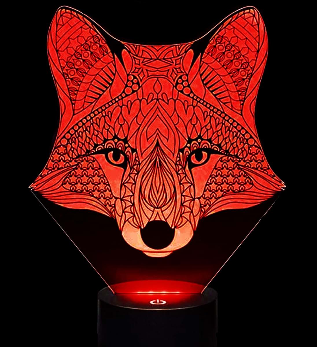 Jinnwell 3D Fox Night Light Lamp Illusion 16 Color Changing Table Desk Decoration Lamps Gift with Acrylic Flat ABS Base (photo 2)