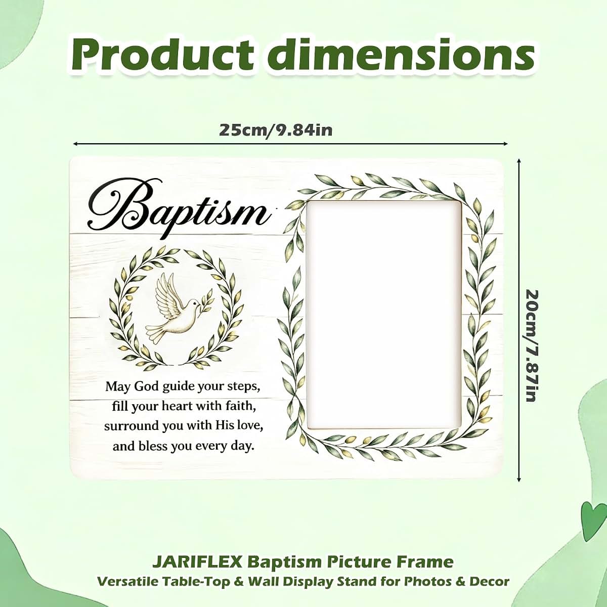 JDAWFWFJ Wooden Baby Baptism Picture Frame