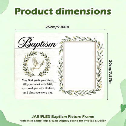 JDAWFWFJ Wooden Baby Baptism Picture Frame